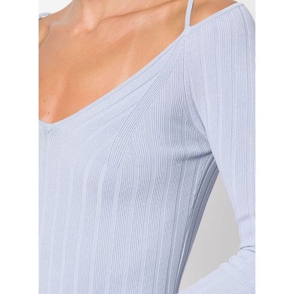 NWT PROENZA SCHOULER Rib Knit V-Neck Fit & Flare Midi Dress, $500 - Picture 2 of 11